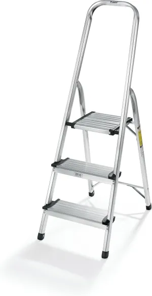 Polder LDR-3500RM Ultralight 3-Step Stool, 52.5" Tall, 24.5" Top Step, Aluminum