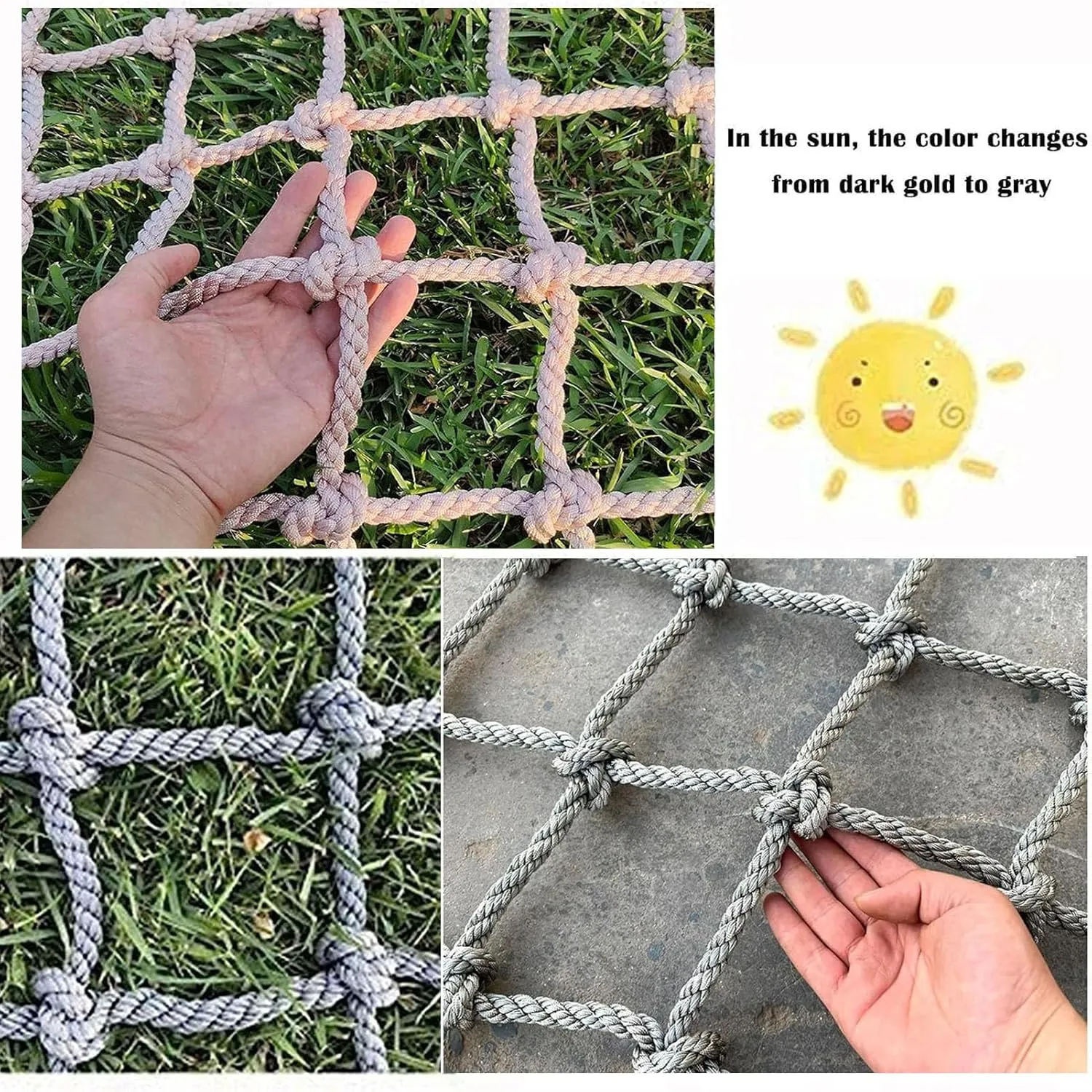 Polyamide Outdoor Climbing Cargo Rope Ladder Net Heavy Duty Climbing Net for Adults and Kids Playground Safety Net Tree House Hammock,6.6x26.2ft