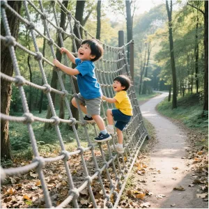 Polyamide Outdoor Climbing Cargo Rope Ladder Net Heavy Duty Climbing Net for Adults and Kids Playground Safety Net Tree House Hammock,6.6x9.8ft