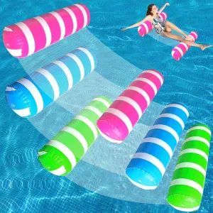 Pool Floats Adult 3 Pack Inflatable Pool Floats Hammock 4-in-1 Multi-Purpose for Adults, Swimming Beach Water Hammock Floaties Lounge, Saddle, Lounge Chair, Drifter for Vacation Relax