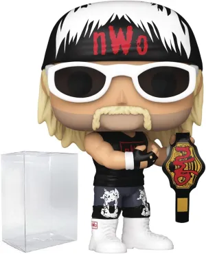 POP WWE: Wolfpac Hulk Hogan Funko Vinyl Figure (Bundled with Compatible Box Protector Case), Multicolor, 3.75 inches