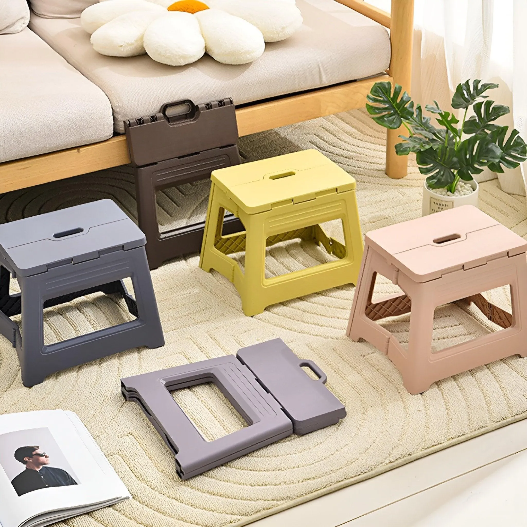Portable Adjustable Folding Plastic Stool Retractable Outdoor Fishing Chair