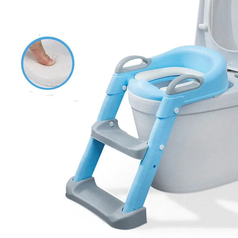 Portable Baby Toilet Ladder Plastic Child Stair Handrail Toilet Seat Auxiliary Children'S Toilet