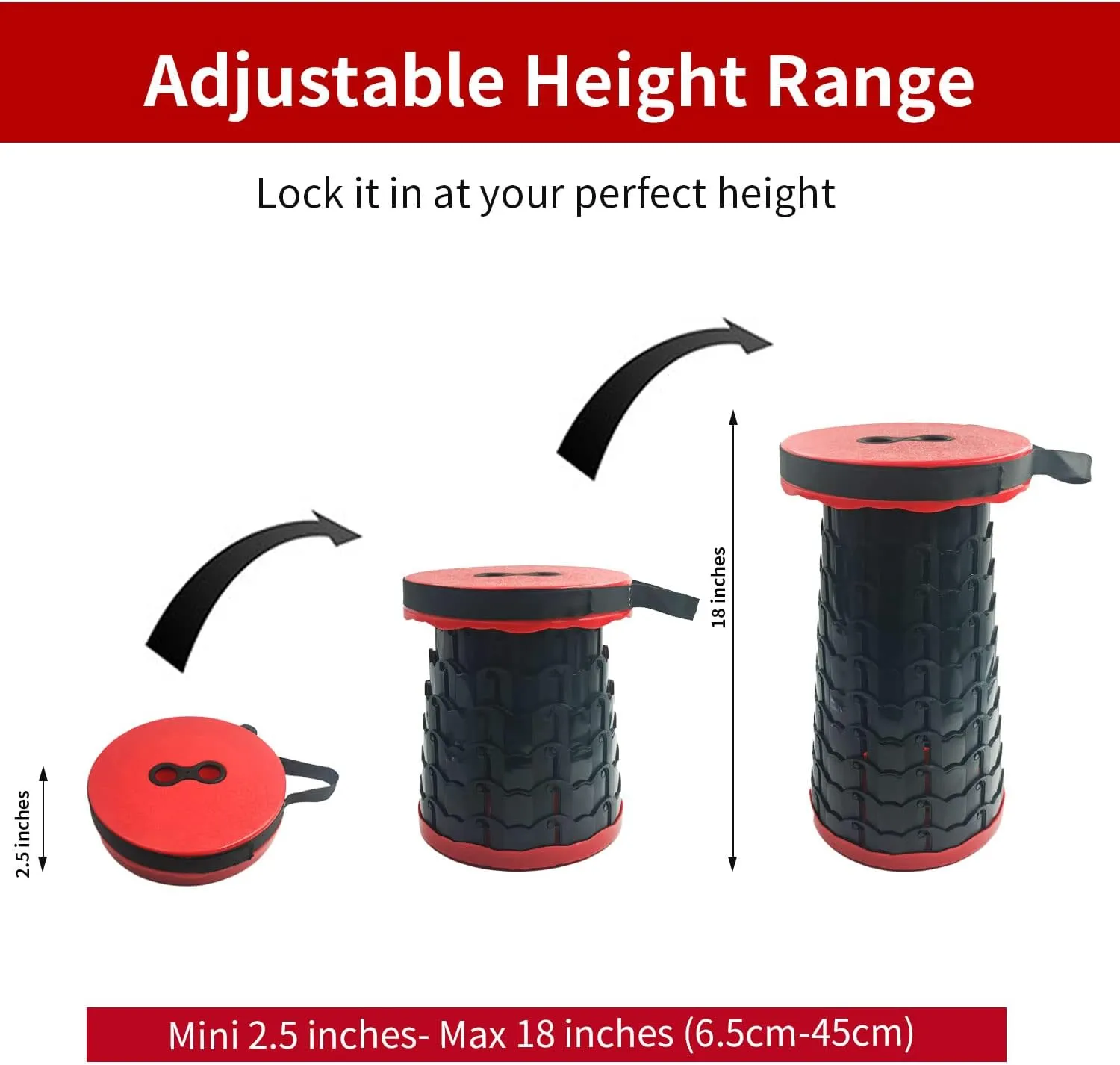 Portable Camping Stool, Upgraded Folding Outdoor Stool, Lightweight Collapsible Seat for Campking, Fishing, Picnic, Travel
