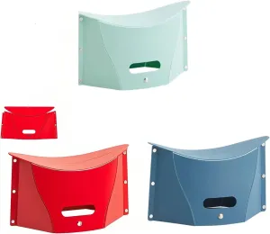 Portable Foldable Lightweight Camping Stool, Outdoor Ultra-Thin Camping Chair, Multifunctional Storage Suitable for Outdoor Activities, Travel, Gatherings, Barbecues(Blue Green Red)