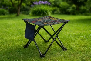Portable Folding Camping Stool, 13.5 Inch Height, with Carry Bag, for Outdoor, Beach, Hiking, Fishing (Multicolour)