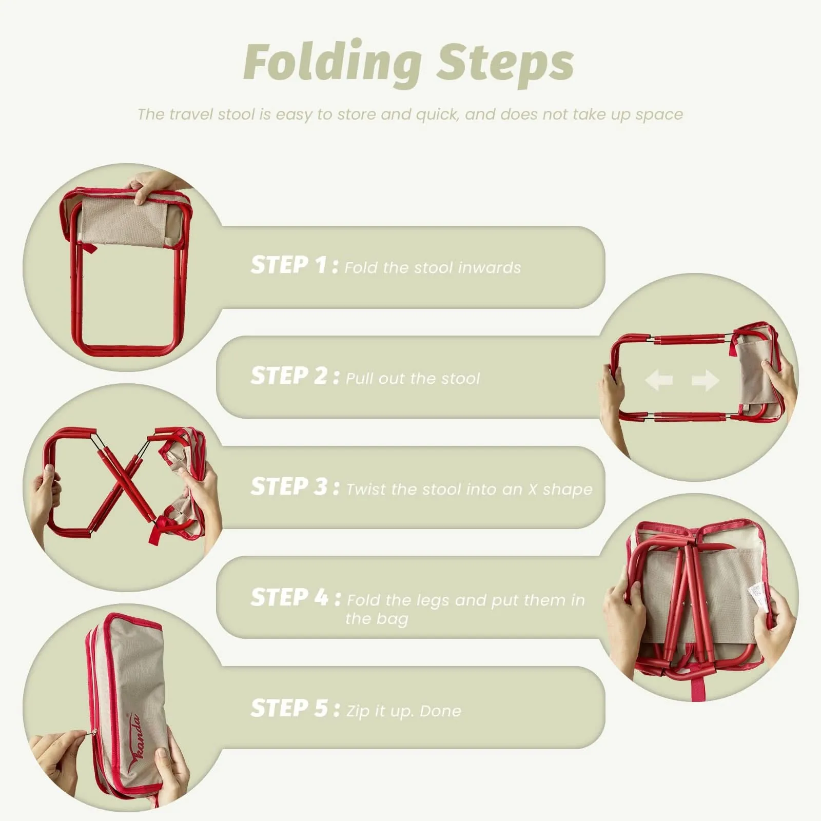 Portable Folding Camping Stool – Lightweight & Compact Travel Chair