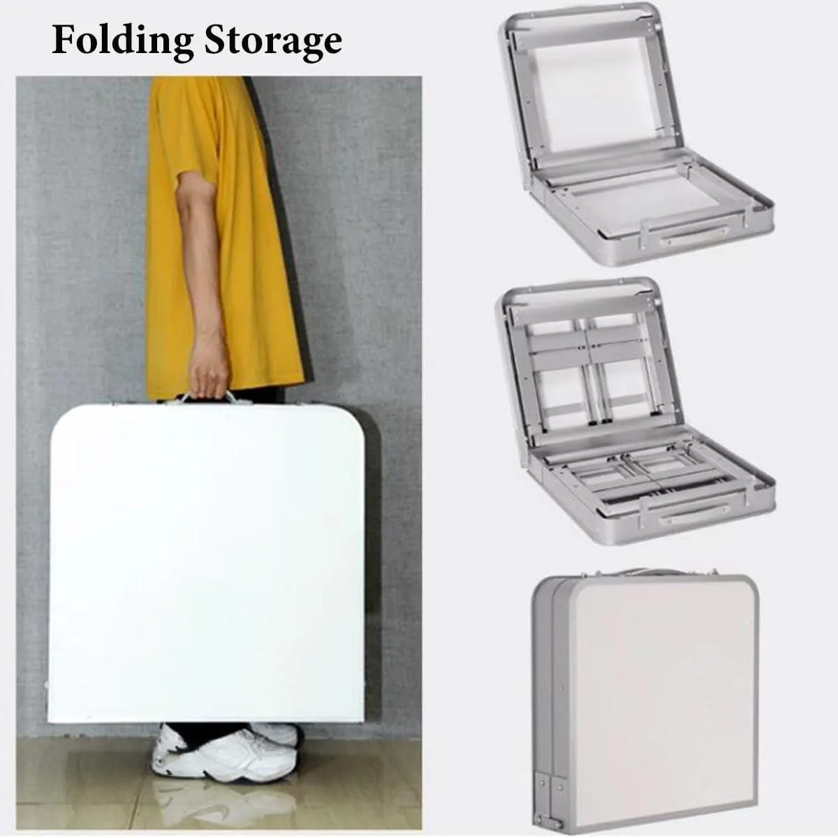 Portable Folding Picnic Camping Set Aluminium Table with 2 Foldable Chairs BBQ