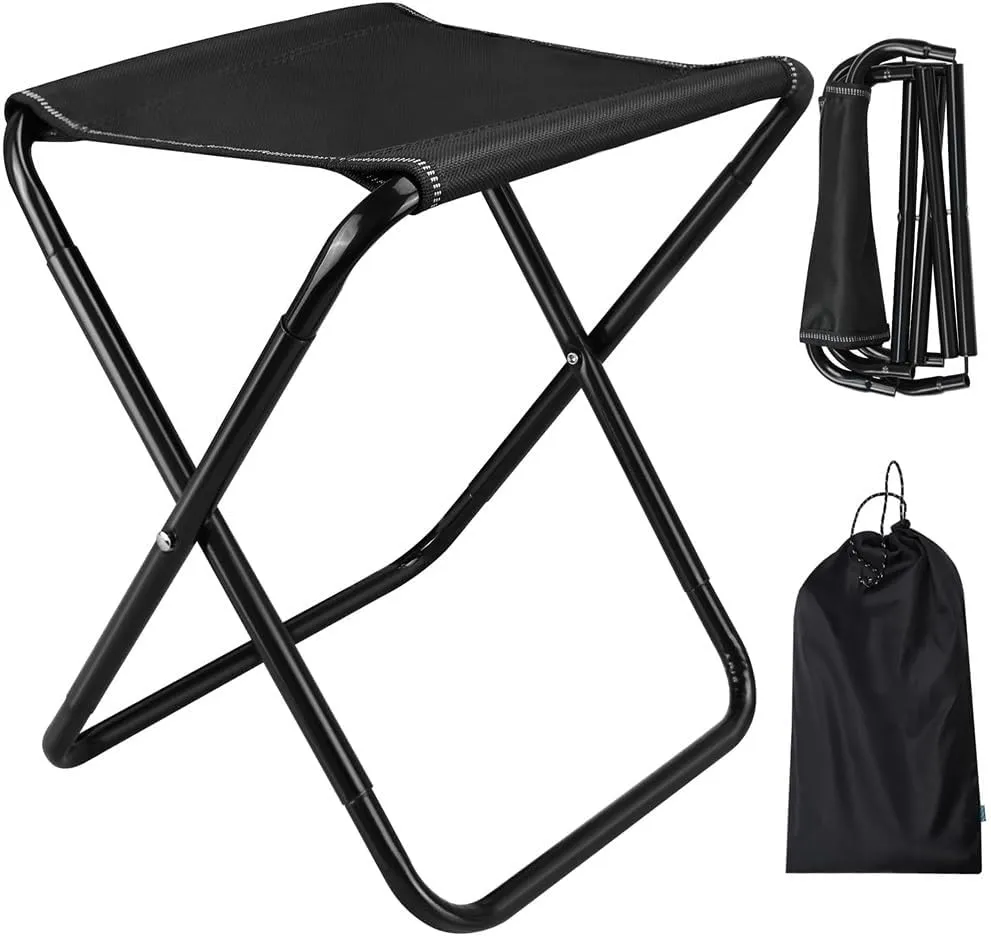 Portable Folding Stool, 12.5 Inch Camping Stool with Carry Bag, for Travel, Hiking, BBQ, Fishing, Hold Up to 450lbs (Size : 16in)