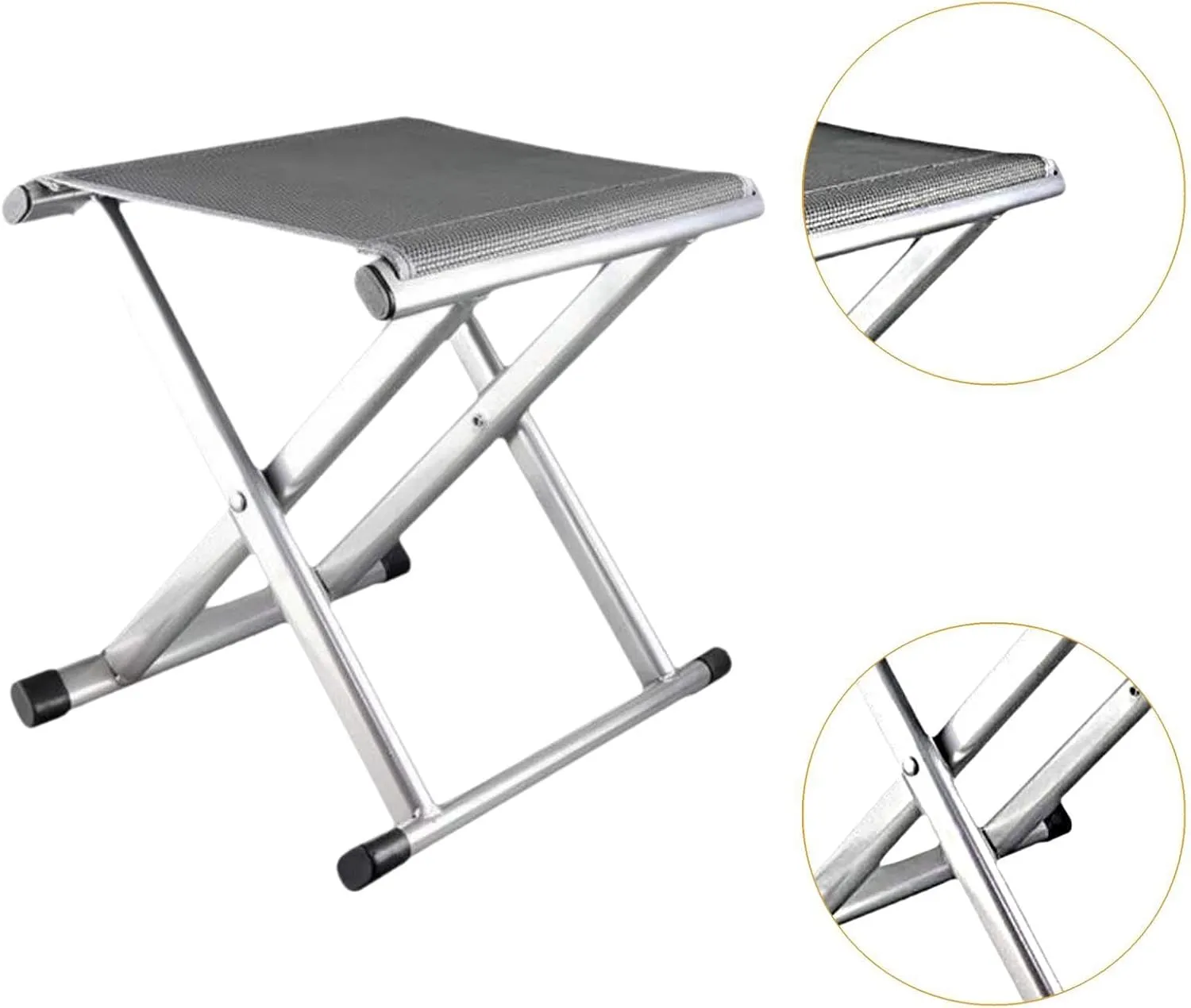 Portable Folding Stool, Camping Stool, Compact Under Desk Footstool Foldable Stool Foot Rest Stool for Picnic Backyard Travel