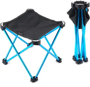 Portable Mini Camping Stool Folding Chair, Lightweight Mountaineering Camping Stool with Carrying Bag for Fishing, Hiking, BBQ, Beach