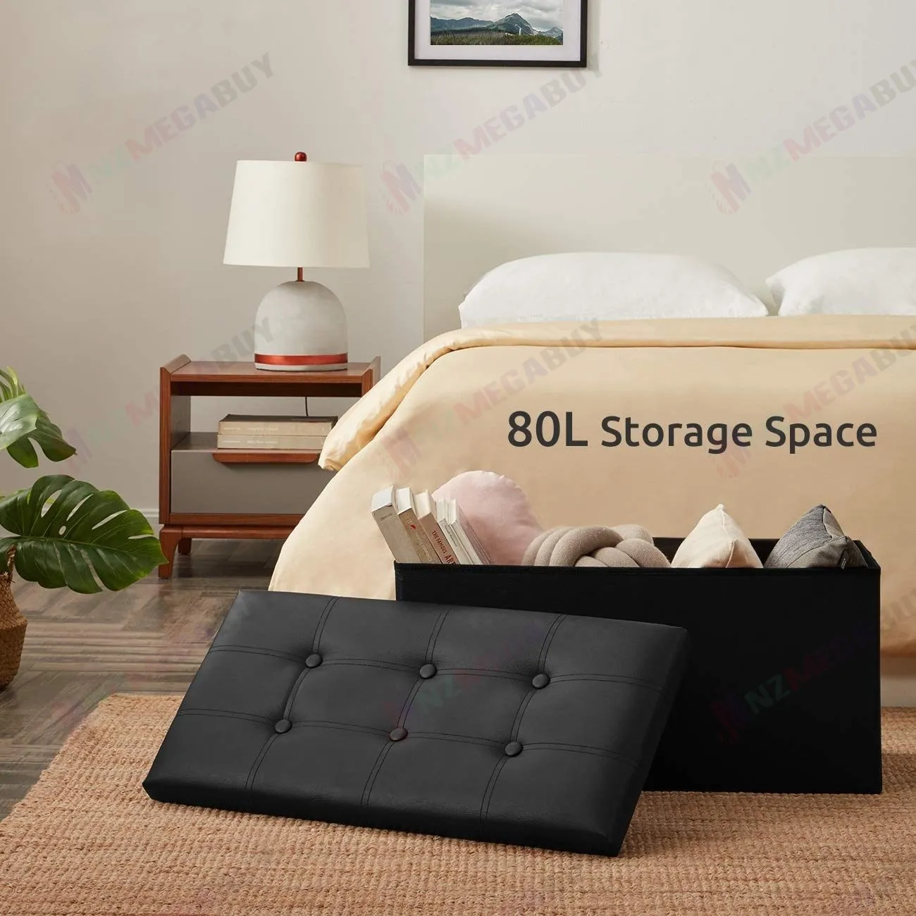 Portable Ottoman Storage 76cm "Black"