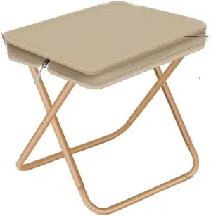 Portable Stool, 13 Inch Small Folding Stool for Adults, Ultralight Camping Stools for Hiking and Fishing, Hold Up to 330 LBS (Khaki)