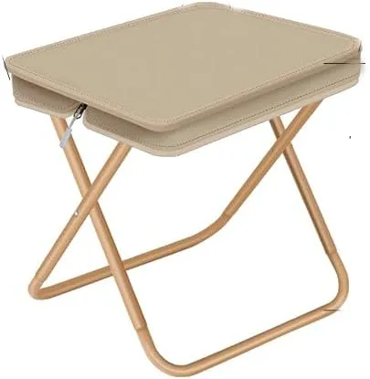 Portable Stool, 13 Inch Small Folding Stool for Adults, Ultralight Camping Stools for Hiking and Fishing, Hold Up to 330 LBS (Khaki)