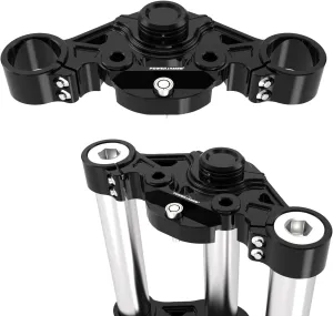 POWER JAMES Black Aluminum Top Triple Tree with Handlebar Lock Fits for 2015-2023 Road Glide FLTR, FLTRU, FLTRX, FLTRXSE 107 114 (Black)