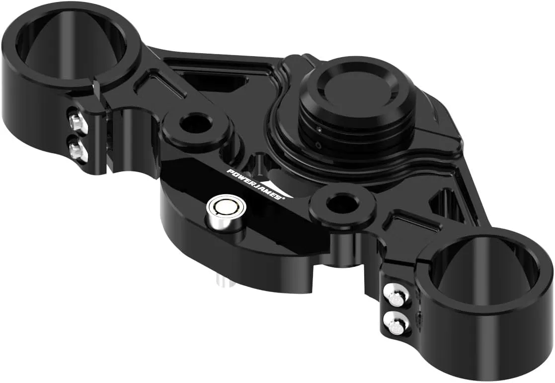 POWER JAMES Black Aluminum Top Triple Tree with Handlebar Lock Fits for 2015-2023 Road Glide FLTR, FLTRU, FLTRX, FLTRXSE 107 114 (Black)