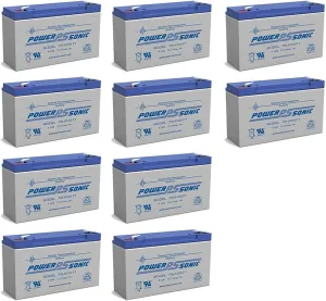 Power Sonic PS-6100 6V 12AH Battery Replacement for Eagle Picher CFM12V12L - 10 Pack