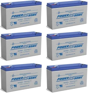 Power Sonic PS-6100 6V 12AH SLA UPS Battery for APC RBK520-6 Pack