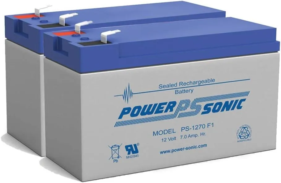 Power Sonic SLA Battery,12V,7AH,Razor Scooter E300S UPG UB1270-2 Pack
