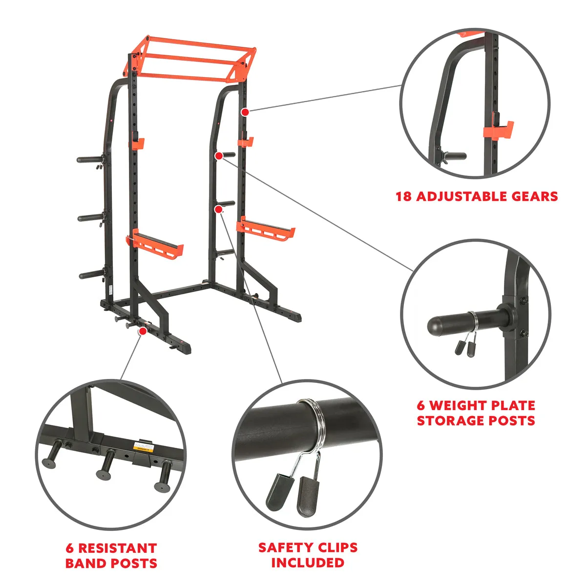 Power Zone Premium Heavy Duty Multifunction Squat Power Rack