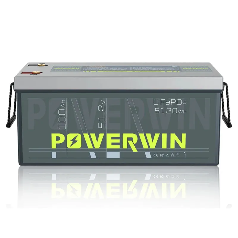 POWERWIN BT5120 LiFePO4 battery Built-in BMS Deep Cycles Solar rechargeable Durable eBike motorcycle Scooter 51.2V 100Ah 5120Wh - Free USA Shipment