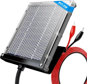 POWOXI 6V 1.5W Solar Panel to Recharge Deer Feeder Battery Waterproof Outdoor Solar Charger with Mounting Bracket (6v Deer Feeder Solar Panel 1.5W)