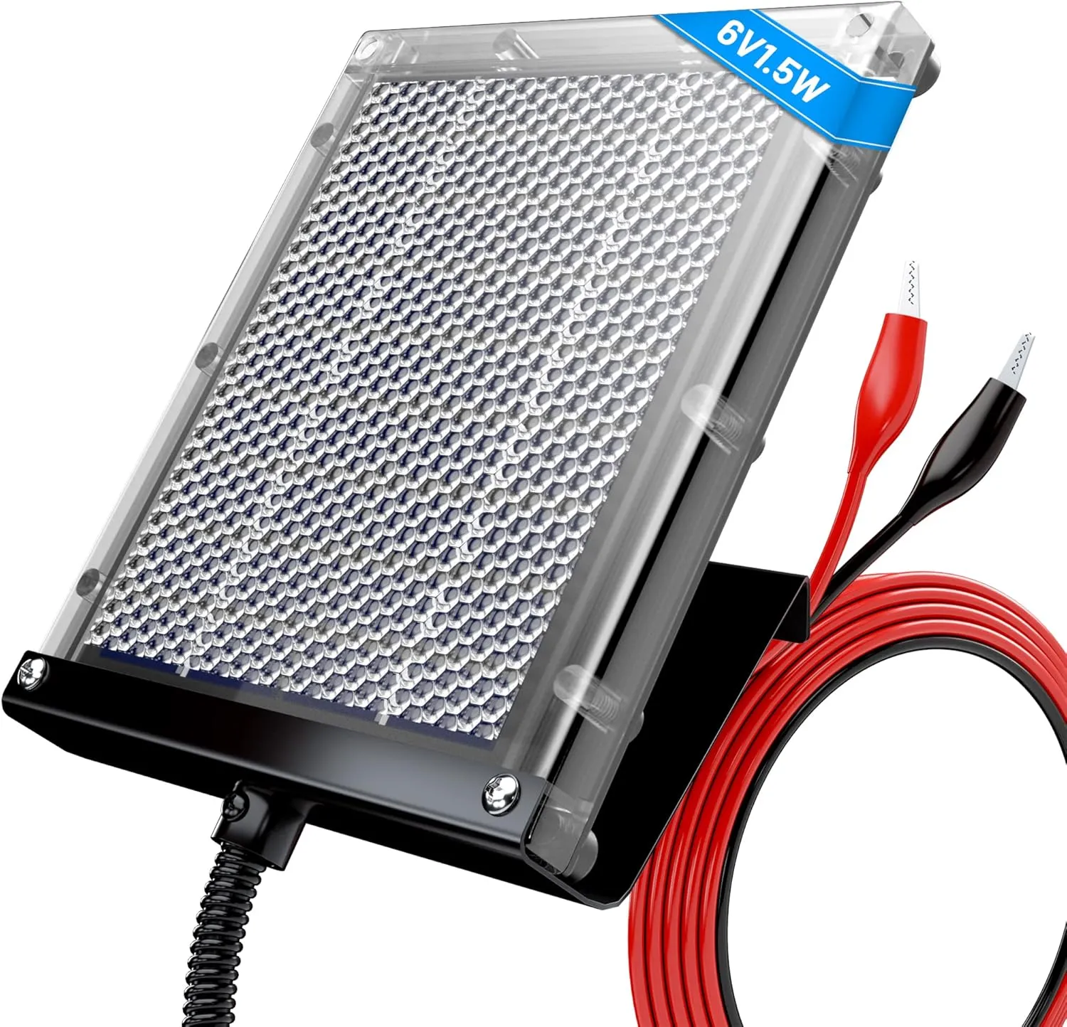 POWOXI 6V 1.5W Solar Panel to Recharge Deer Feeder Battery Waterproof Outdoor Solar Charger with Mounting Bracket (6v Deer Feeder Solar Panel 1.5W)