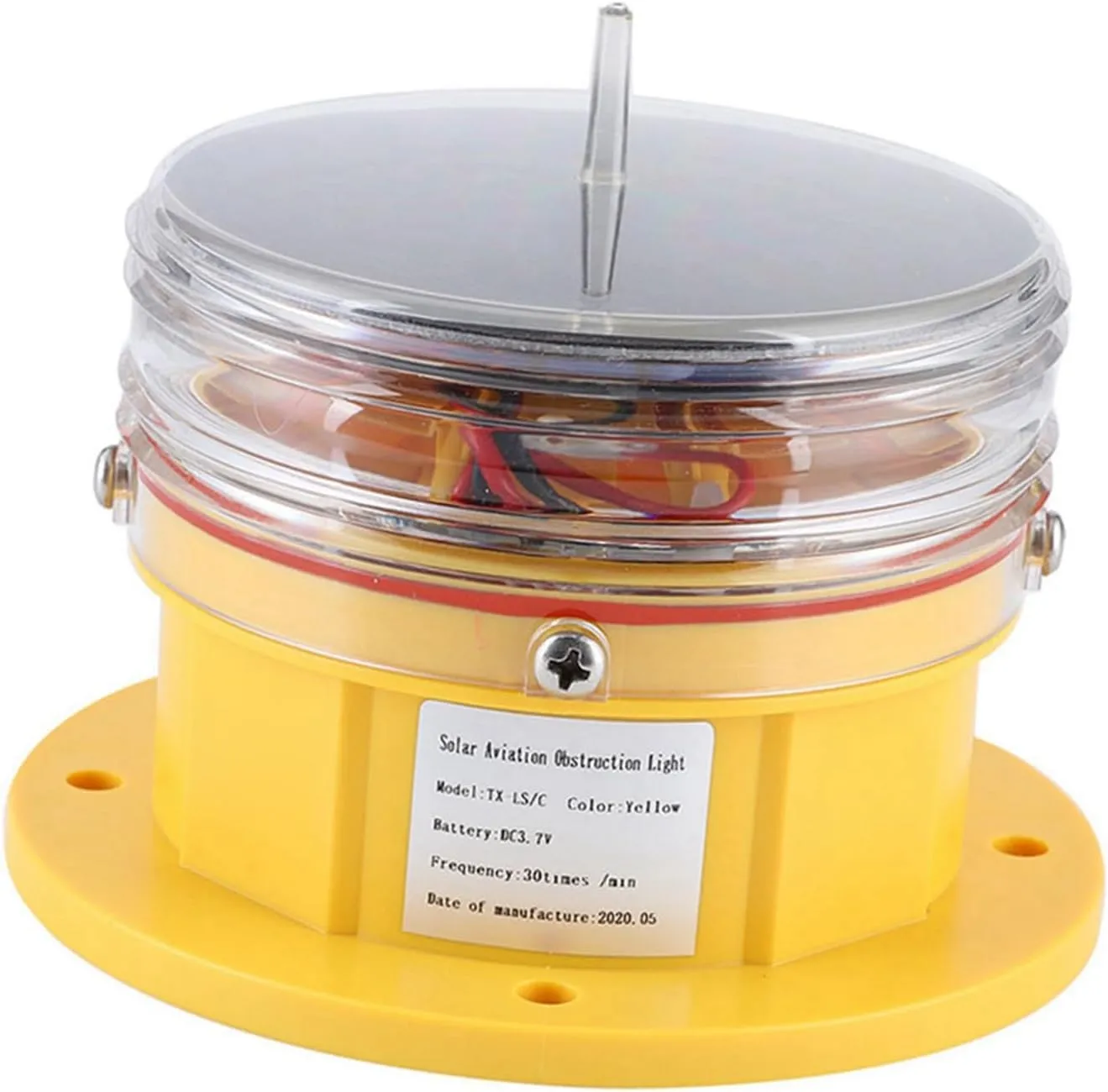 Precise Solar Power LED Boat Beacon Light 360° Lighting for Marine Dock Barge Safety - Plastic - LSC Model, Suitable for Marine Waterways