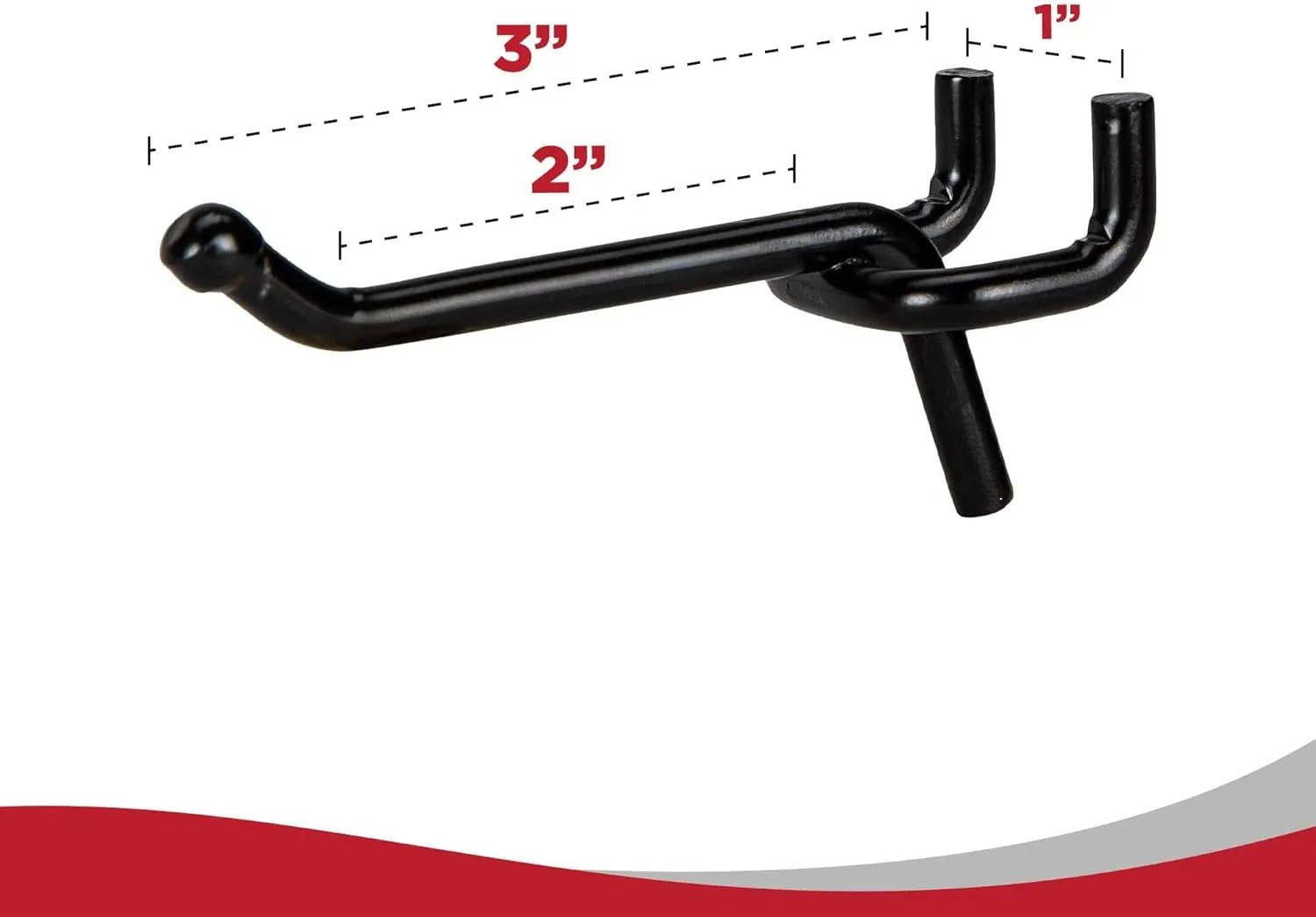 Presa Heavy Duty Black Steel Peg Board Shelving Hooks, 2-Inch, 50-Pack