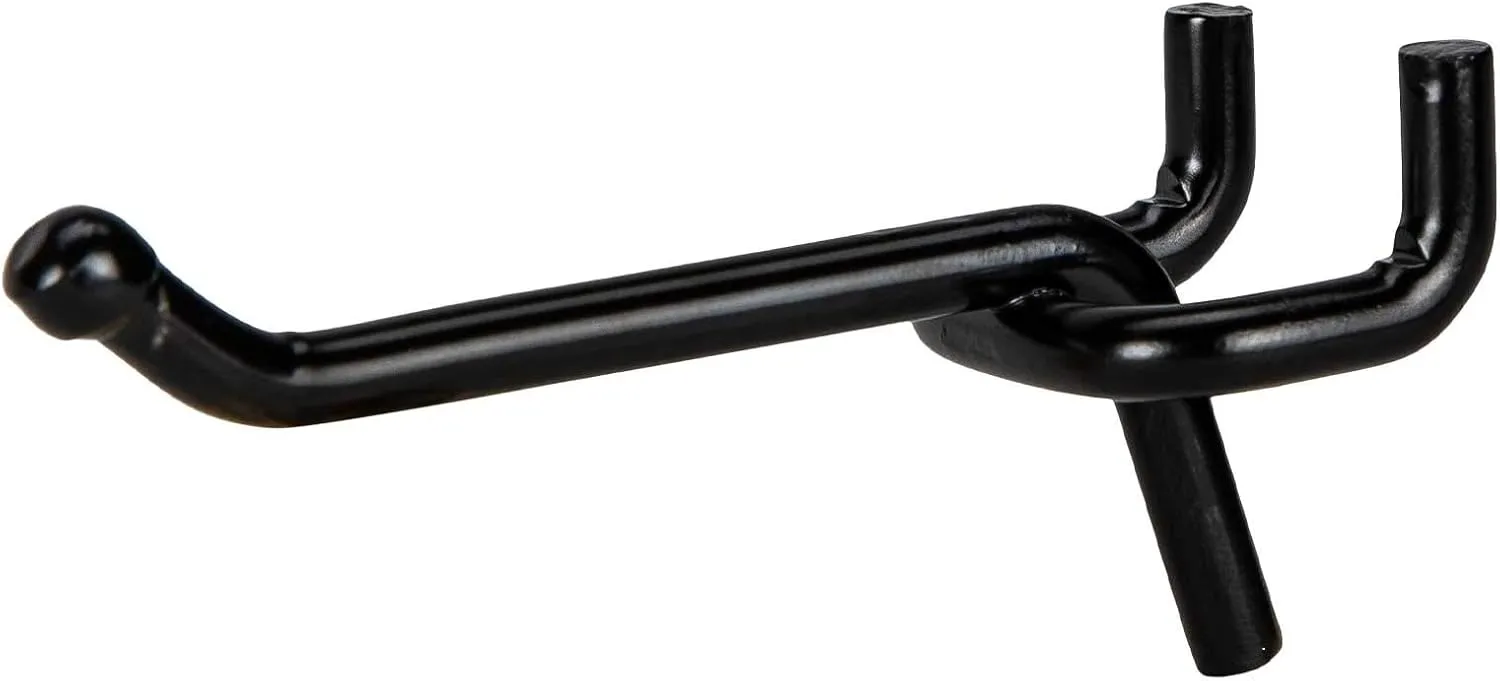Presa Heavy Duty Black Steel Peg Board Shelving Hooks, 2-Inch, 50-Pack