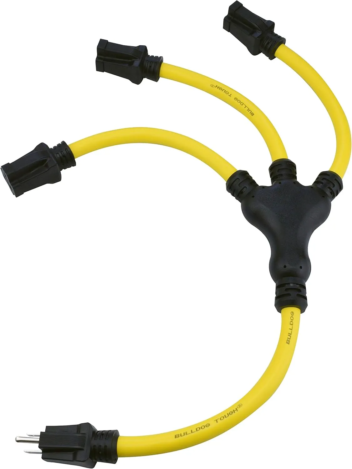 Prime AD190802L Bulldog Tough U Ground Adaptor Triple Outlet W-Twist to Lock Adaptor STOW Double Jacket with 600-Volt Wire