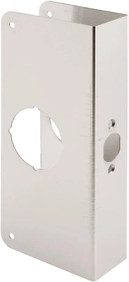 Prime-Line U 9586 Stainless Steel Lock and Door Reinforcement Plate for 1-3/4 In. Thick Doors, Stainless Steel Finish (Single Pack)