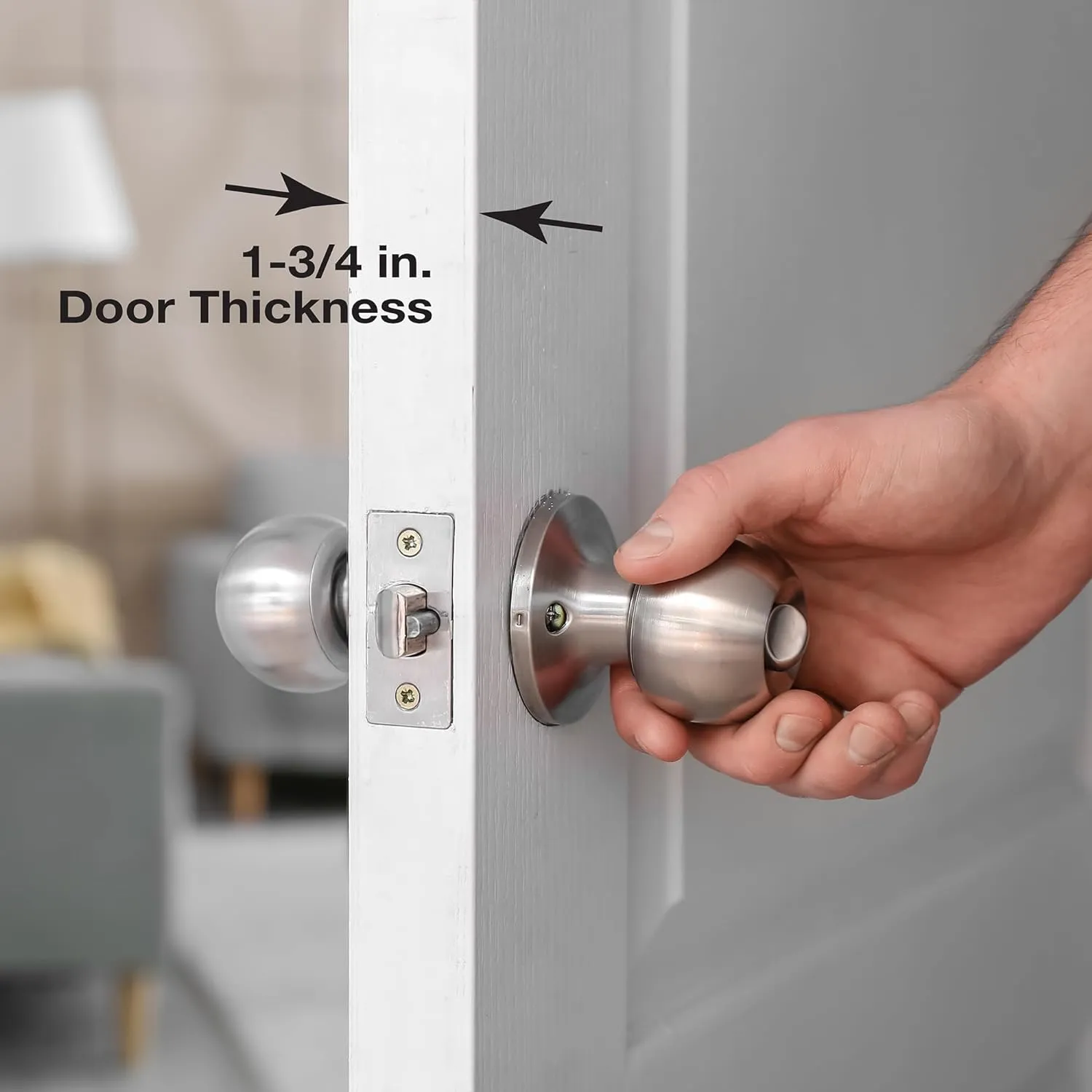 Prime-Line U 9586 Stainless Steel Lock and Door Reinforcement Plate for 1-3/4 In. Thick Doors, Stainless Steel Finish (Single Pack)