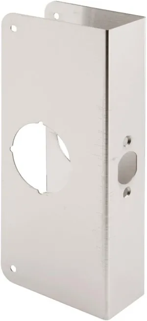 Prime-Line U 9586 Stainless Steel Lock and Door Reinforcement Plate for 1-3/4 In. Thick Doors, Stainless Steel Finish (Single Pack)