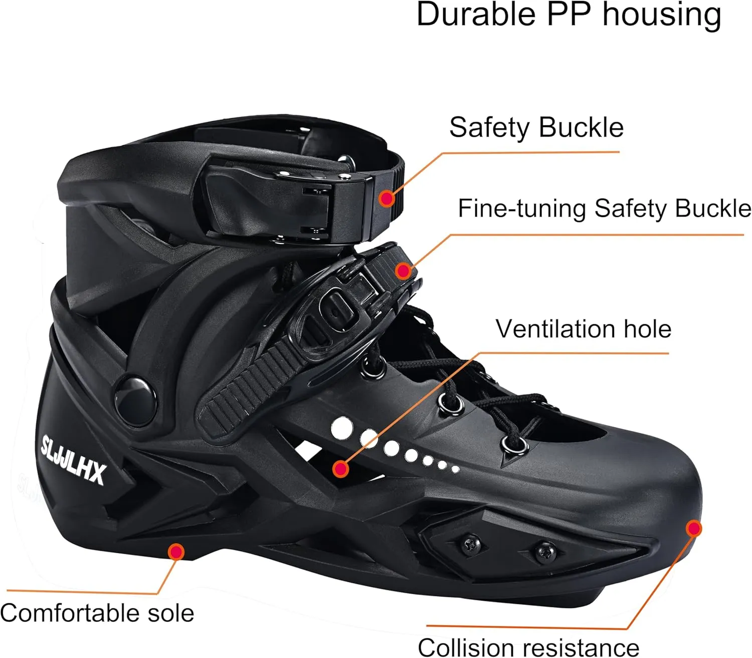 Professional Inline Skates for Men Women, Fitness Roller Skates Adult Male Female, Comfortable Breathable Speed Racing Skates with Washable Lining, Beginner Unisex, Black