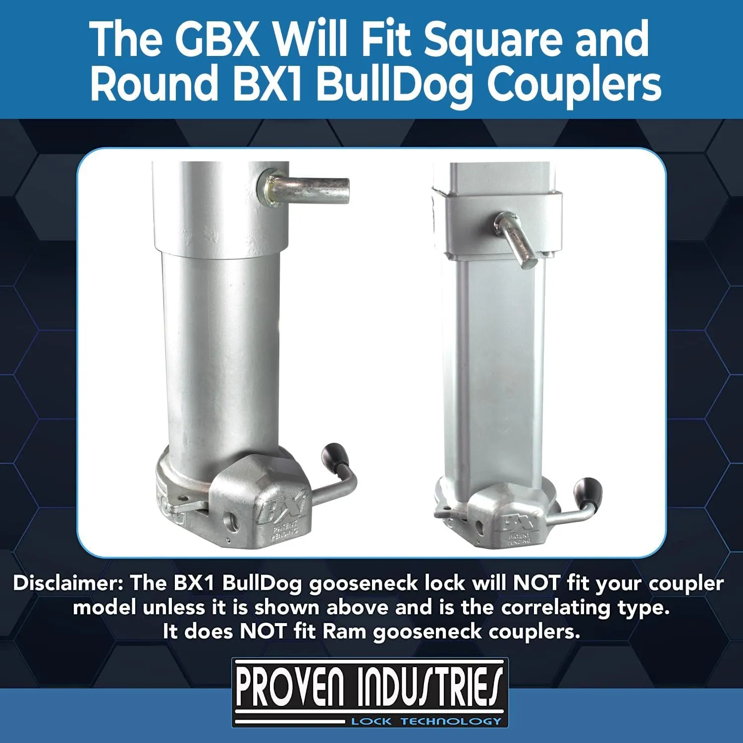 Proven Industries GBX Bulldog Gooseneck Coupler Lock, Fits BX1 Style Bulldog Gooseneck Trailer Couplers, Made in The USA