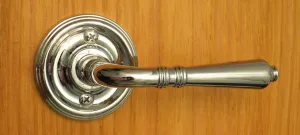 Providence by FPL- Solid Brass Privacy Lever Set for Bedroom/Bathroom Doors, 2-3/8" Backset, Polished Chrome Finish