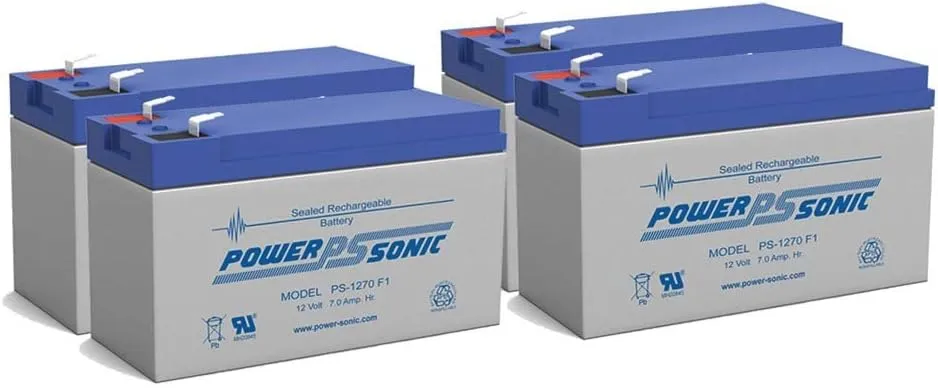 ps-1270 - power-sonic 12v 7ah sla battery - pack of 4