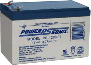 PS-1280 F1 12 Volt 8 Amp Hour Rechargeable SLA Battery