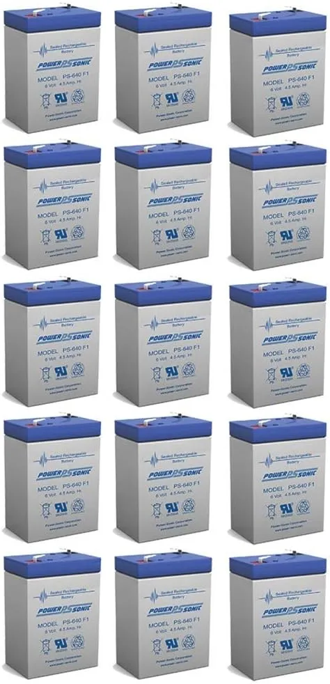 PS-640 SLA 6 Volt 4.5 Ah Capacity F1 Terminal - 15 Pack