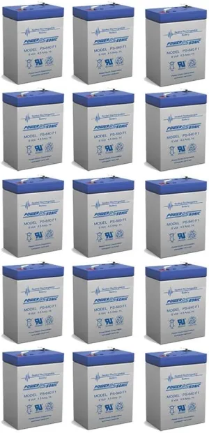PS-640 SLA 6 Volt 4.5 Ah Capacity F1 Terminal - 15 Pack