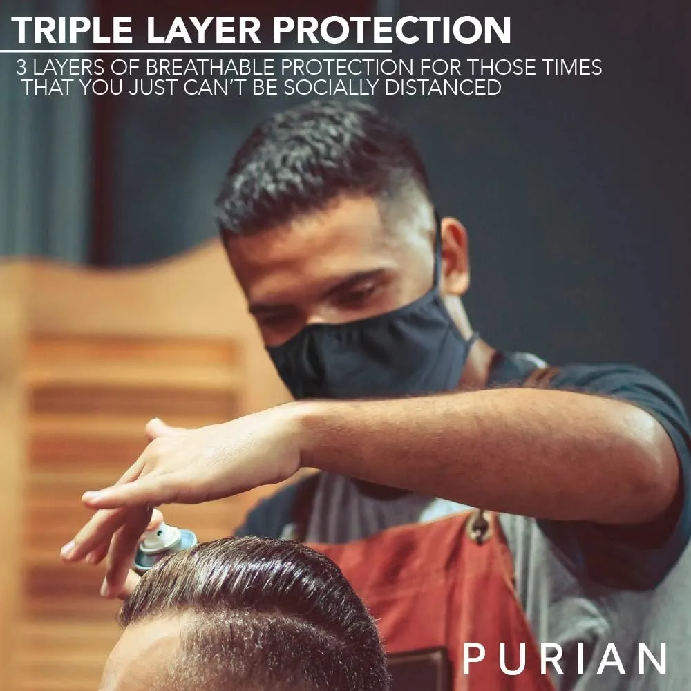 PURIAN Big Mask Adult XL (Extra Large) Beard Mask for Men, Face Mask with Black Straps include Quick Fit Cord Lock Toggles for All Day Use