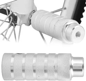 Qiilu Sturdy Stand Kickstand Metal Foot Pegs, Rear Stunt Pegs for Footrest, Heavy Duty Stunt Pegs Foot Rest Peg Accessories, Silver Pair of Kicks Pegs for