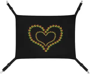 Rasta Heart Lips Cat Hanging Hammock Soft Breathable Pet Cage Dog Hammock with Adjustable Straps and Metal Hooks