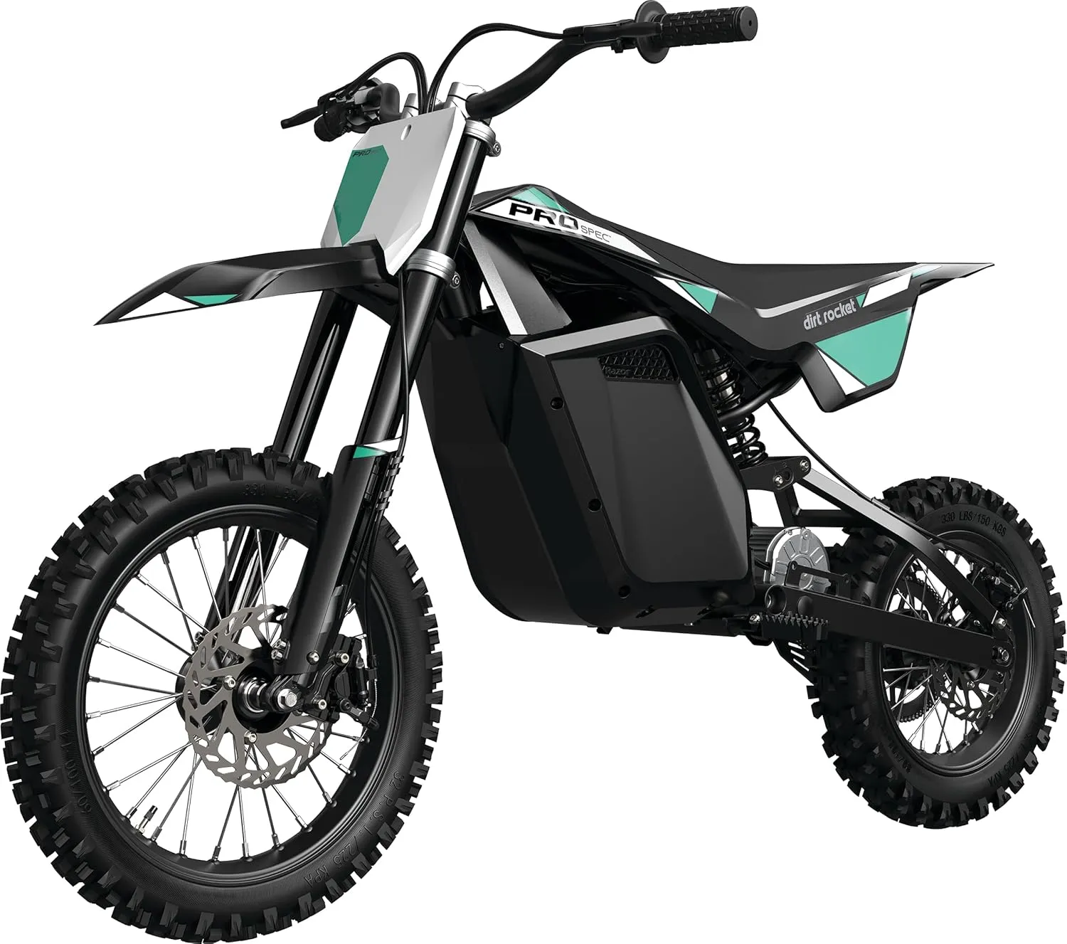 Razor Dirt Rocket Pro Spec, Performance eMoto Motocross Bike for Off-Road Mature Riders, 16Y , 1600W Motor, 48V Lithium-Ion Battery, Up to 28MPH, Front Suspension & Link Tuned Rear Suspension System