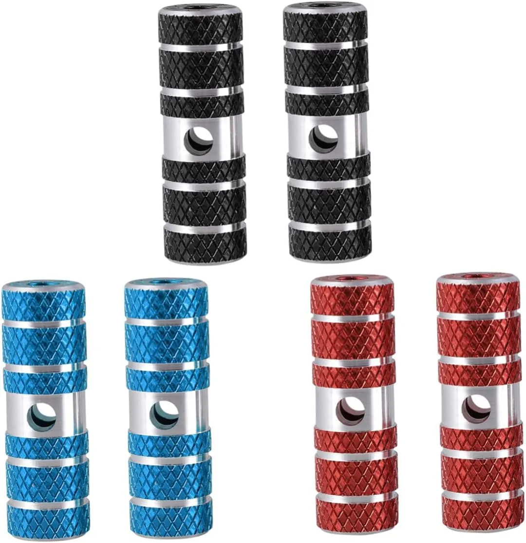Red Aluminum Alloy Stunt Pegs for Mountain Bike Durable Bike Cylinder Seat Axle Pegs for and Dirt Biking