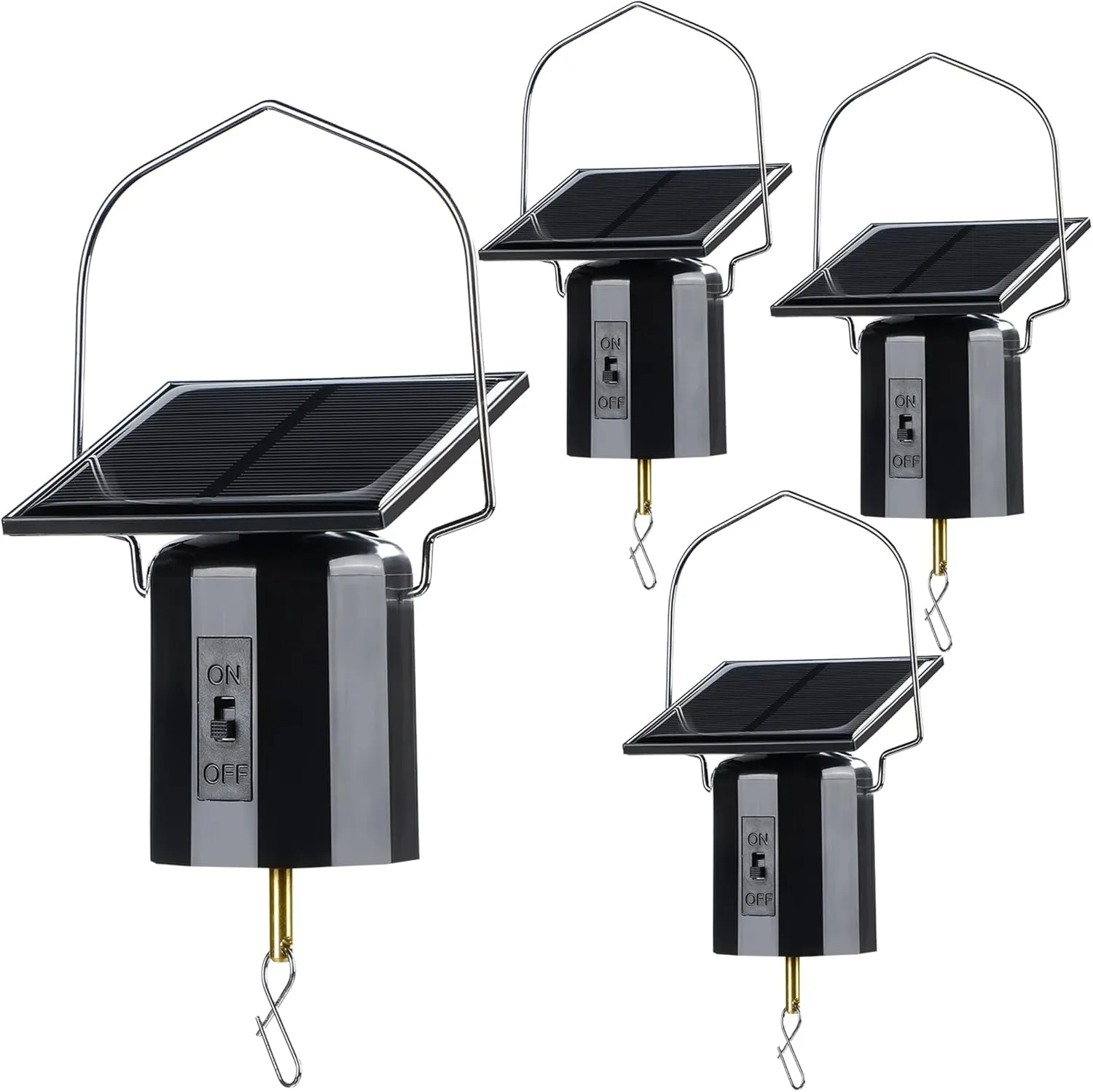 Reginary 2 Pcs Solar Powered Wind Spinner Motor Small Solar Energy Hanging Rotating Motor Revolving Wind Chime Spinner Motor for Wind Chime Sun Catchers Display Patio Garden Lawn Outdoor Decoration