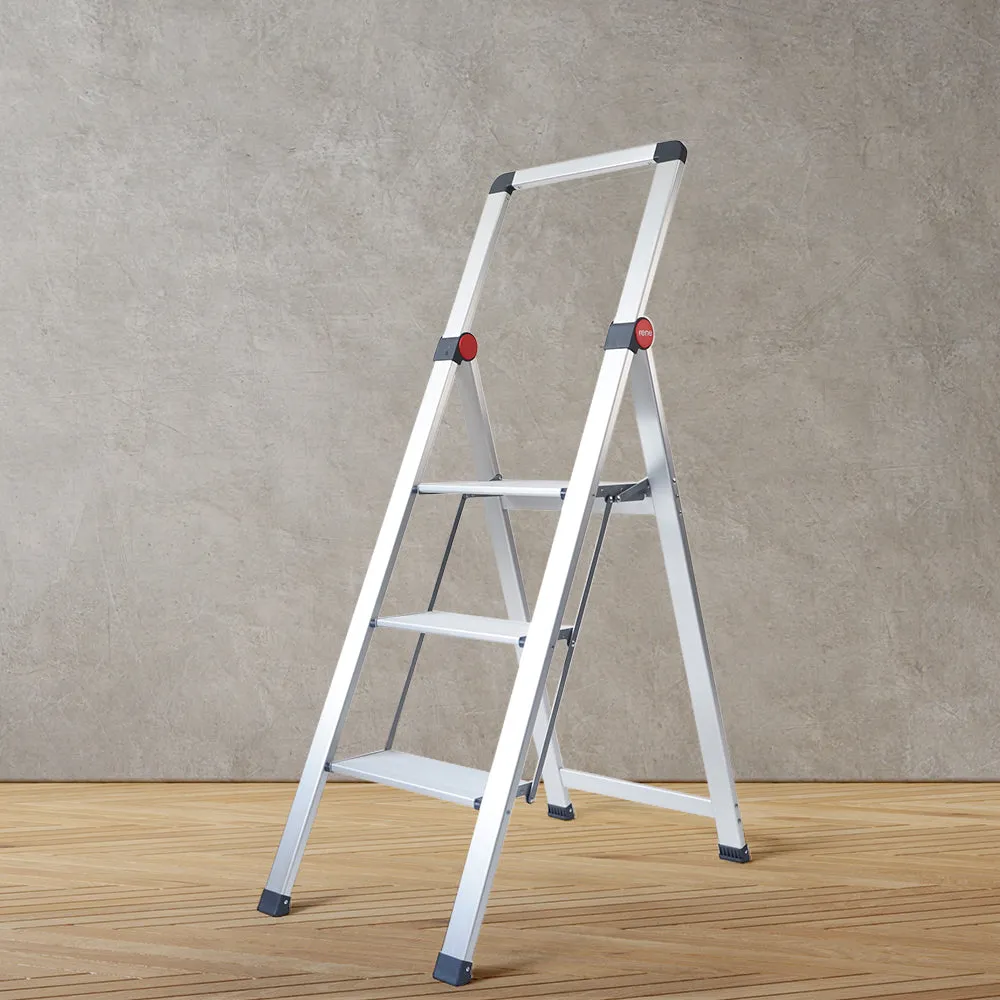 RENE Hashigo Ultra Slim 3-Step Stool Handle (Silver)