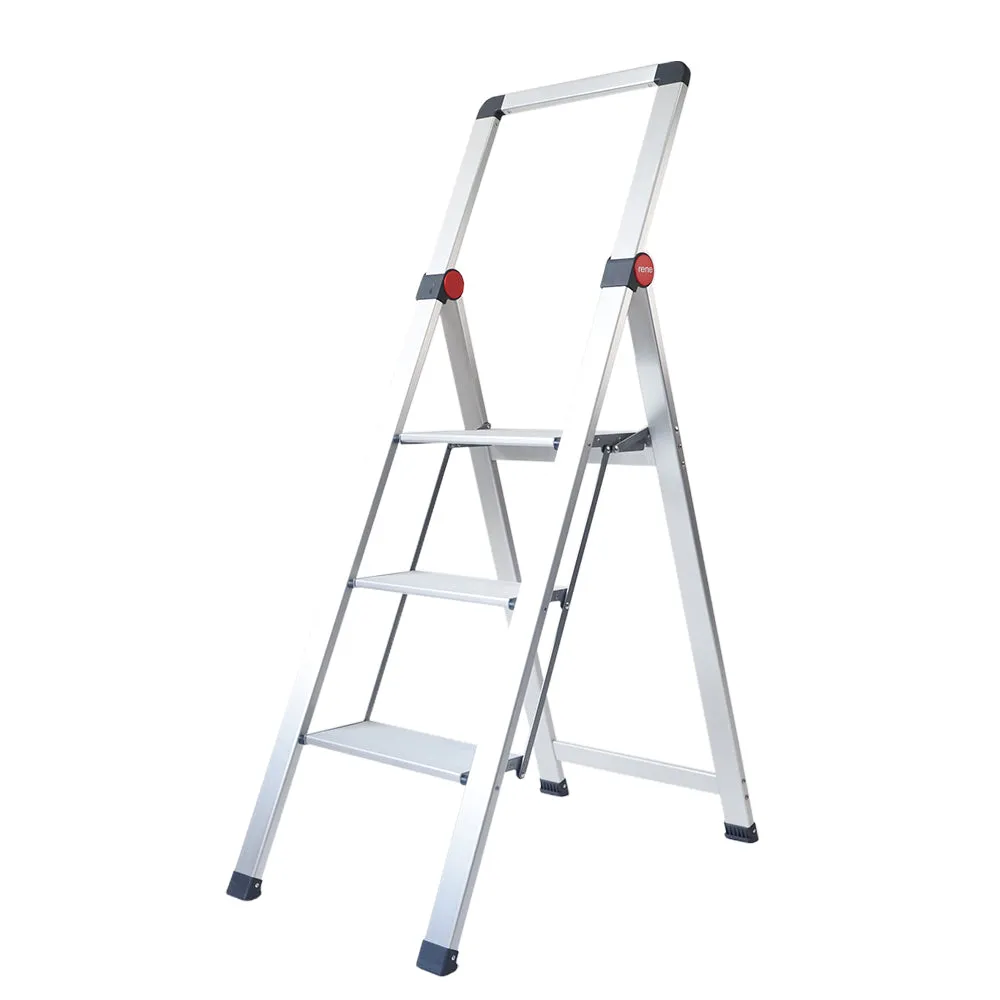 RENE Hashigo Ultra Slim 3-Step Stool Handle (Silver)