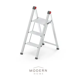 RENE Hashigo Ultra Slim 3-Step Stool (Silver)